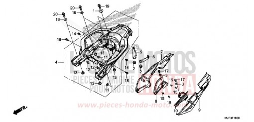 COUVERCLE LATERAL/PORTE-BAGAGE ARRIERE CRF1000DH de 2017